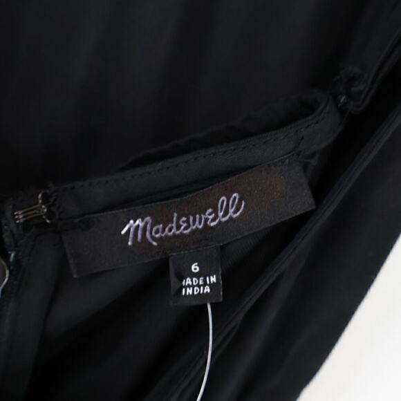Madewell Crisscross Midi Slip Dress in Cupro-Blend True Black Size 6 NWT - Picture 5 of 9